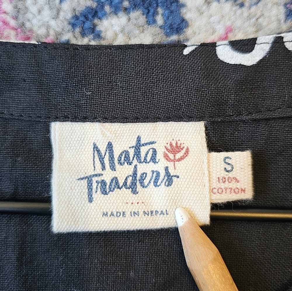 Mata Traders Cotton Dress Onyx Eyes Pattern Size S - Picture 10 of 11